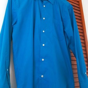 Turquoise blue men's dress shirt